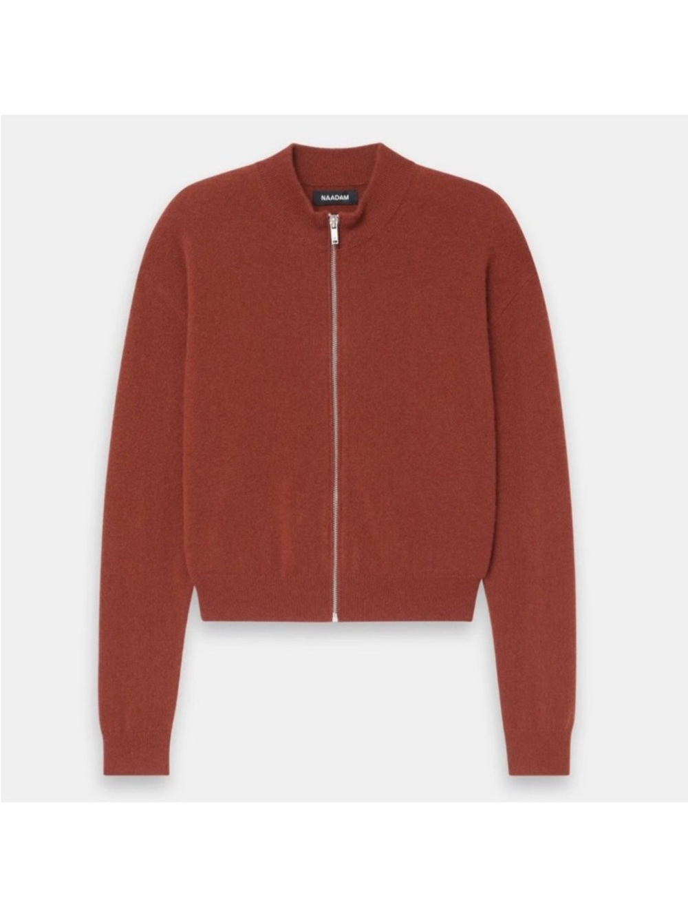 NAADAM 100% cashmere rust deep orange brown long sleeve sweater mock neck XS